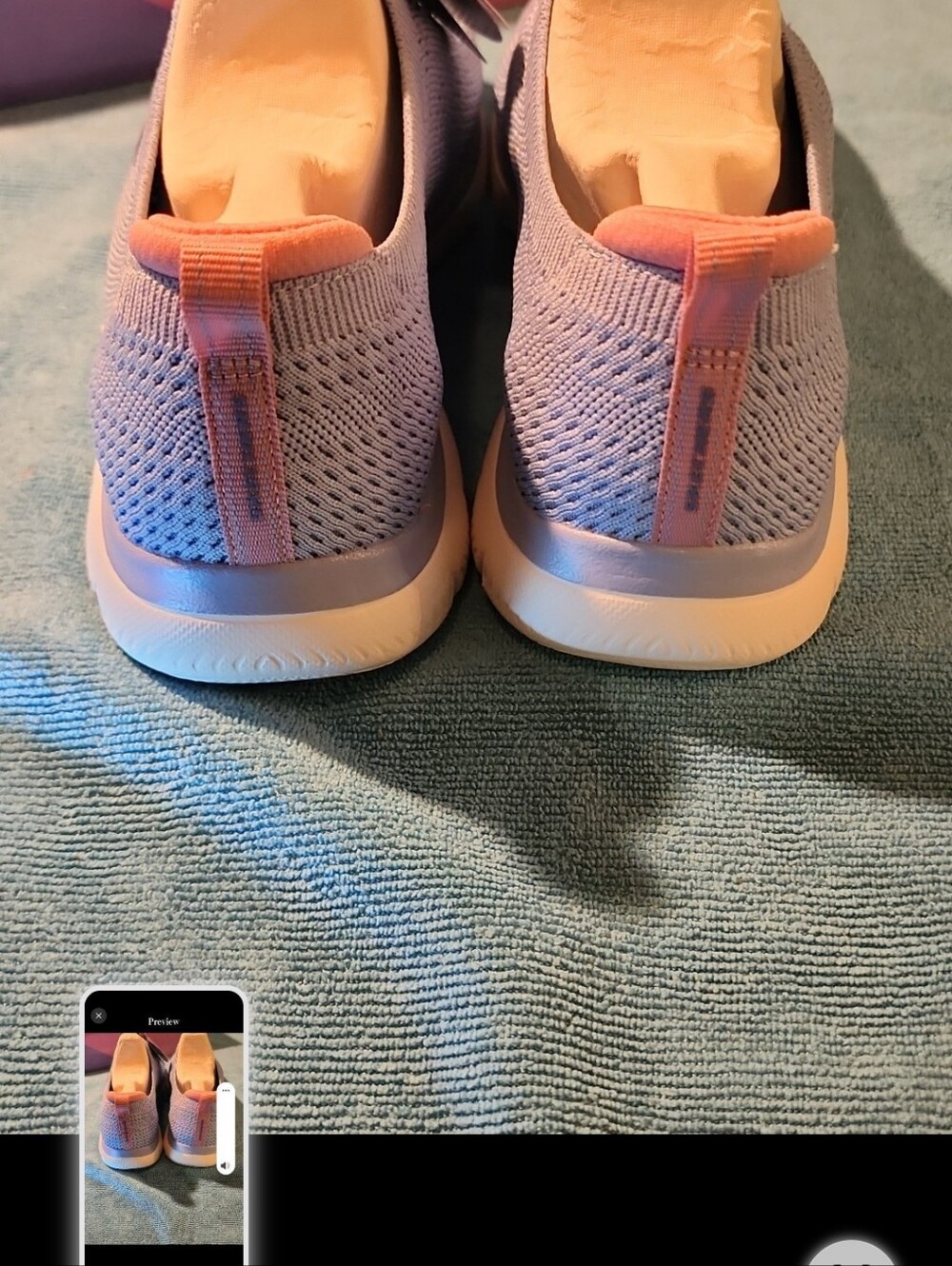 Skechers size 10 Women's Lavender and Pink Slip-On Athletic Sneakers - Picture 8 of 12